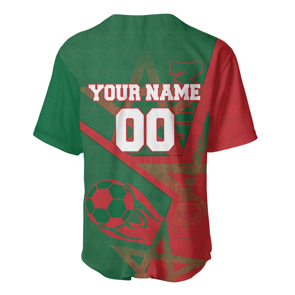 Personalized Morocco Football Baseball Jersey Geometric Star Flag Soccer National Pride