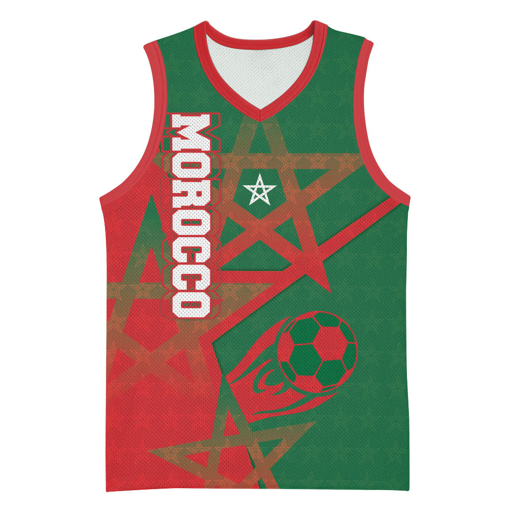 Personalized Morocco Football Basketball Jersey Geometric Star Flag Soccer National Pride