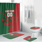 Personalized Morocco Football Bathroom Set Geometric Star Flag Soccer National Pride
