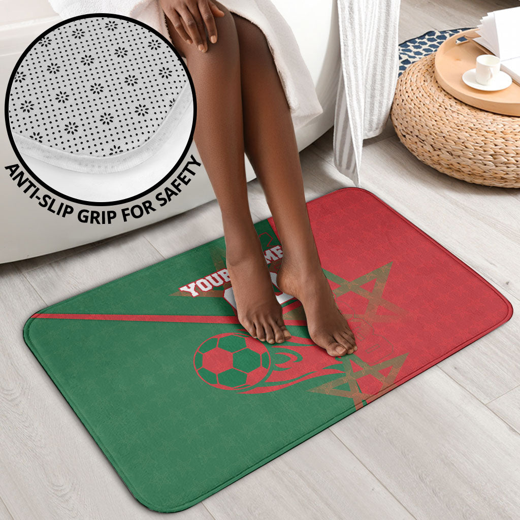 Personalized Morocco Football Bathroom Set Geometric Star Flag Soccer National Pride