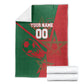 Personalized Morocco Football Blanket Geometric Star Flag Soccer National Pride