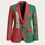 Personalized Morocco Football Blazer Geometric Star Flag Soccer National Pride