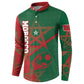 Personalized Morocco Football Button Sweatshirt Geometric Star Flag Soccer National Pride