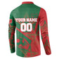 Personalized Morocco Football Button Sweatshirt Geometric Star Flag Soccer National Pride