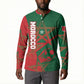 Personalized Morocco Football Button Sweatshirt Geometric Star Flag Soccer National Pride