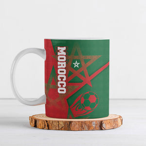 Personalized Morocco Football Ceramic Mug Geometric Star Flag Soccer National Pride