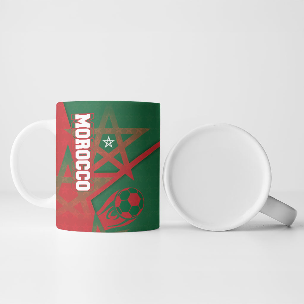 Personalized Morocco Football Ceramic Mug Geometric Star Flag Soccer National Pride