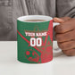 Personalized Morocco Football Ceramic Mug Geometric Star Flag Soccer National Pride