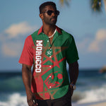 Personalized Morocco Football Hawaiian Shirt Geometric Star Flag Soccer National Pride