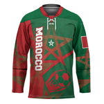 Personalized Morocco Football Hockey Jersey Geometric Star Flag Soccer National Pride