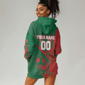 Personalized Morocco Football Hoodie Dress Geometric Star Flag Soccer National Pride