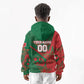 Personalized Morocco Football Kid Hoodie Geometric Star Flag Soccer National Pride