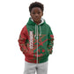 Personalized Morocco Football Kid Hoodie Geometric Star Flag Soccer National Pride