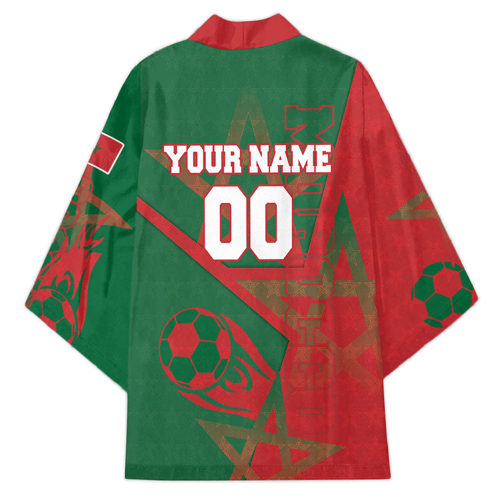 Personalized Morocco Football Kimono Geometric Star Flag Soccer National Pride
