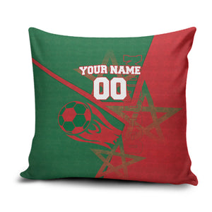 Personalized Morocco Football Pillow Cover Geometric Star Flag Soccer National Pride