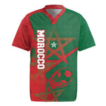 Personalized Morocco Football Rugby Jersey Geometric Star Flag Soccer National Pride