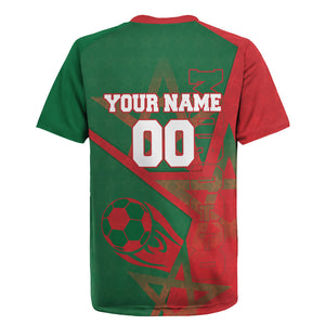 Personalized Morocco Football Rugby Jersey Geometric Star Flag Soccer National Pride