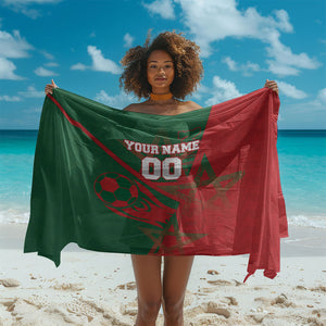 Personalized Morocco Football Sarong Geometric Star Flag Soccer National Pride
