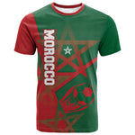Personalized Morocco Football T shirt Geometric Star Flag Soccer National Pride