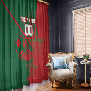 Personalized Morocco Football Window Curtain Geometric Star Flag Soccer National Pride