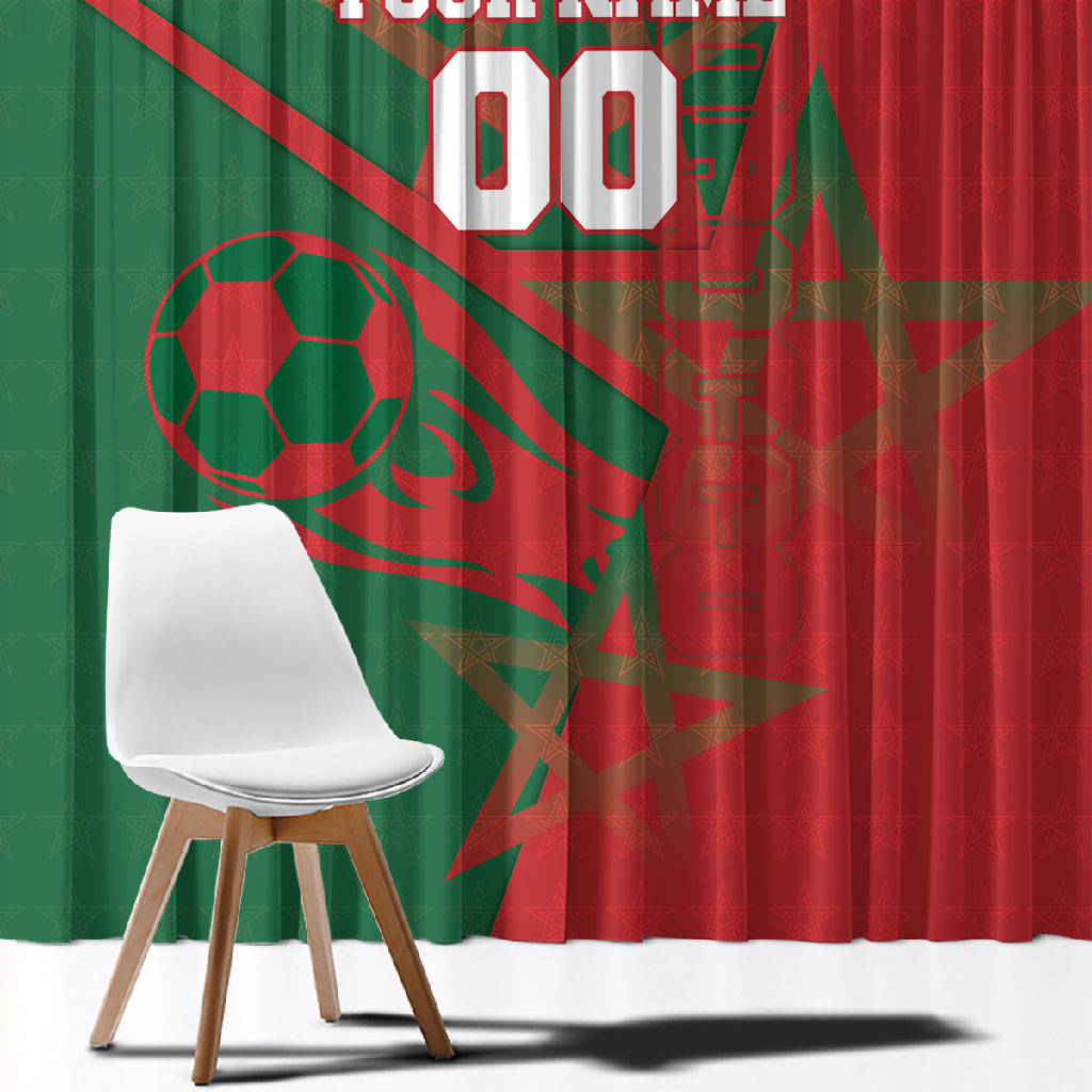 Personalized Morocco Football Window Curtain Geometric Star Flag Soccer National Pride