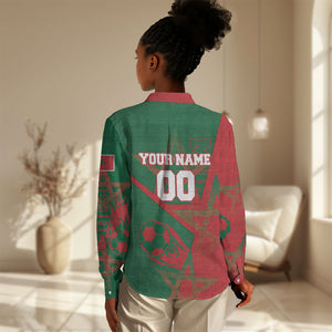 Personalized Morocco Football Women Casual Shirt Geometric Star Flag Soccer National Pride