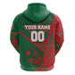Personalized Morocco Football Zip Hoodie Geometric Star Flag Soccer National Pride