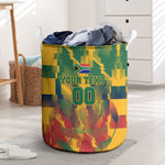 Personalized South Africa Football Laundry Basket South African Flag Inspiration - Soccer Graphic Bold Color Blocks