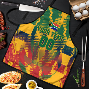 Personalized South Africa Football Apron South African Flag Inspiration - Soccer Graphic Bold Color Blocks