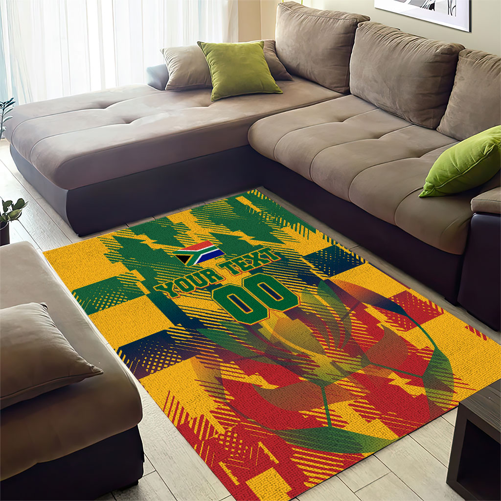 Personalized South Africa Football Area Rug South African Flag Inspiration - Soccer Graphic Bold Color Blocks