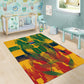 Personalized South Africa Football Area Rug South African Flag Inspiration - Soccer Graphic Bold Color Blocks