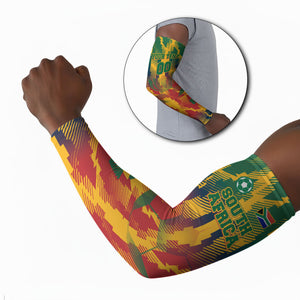 Personalized South Africa Football Arm Sleeves South African Flag Inspiration - Soccer Graphic Bold Color Blocks