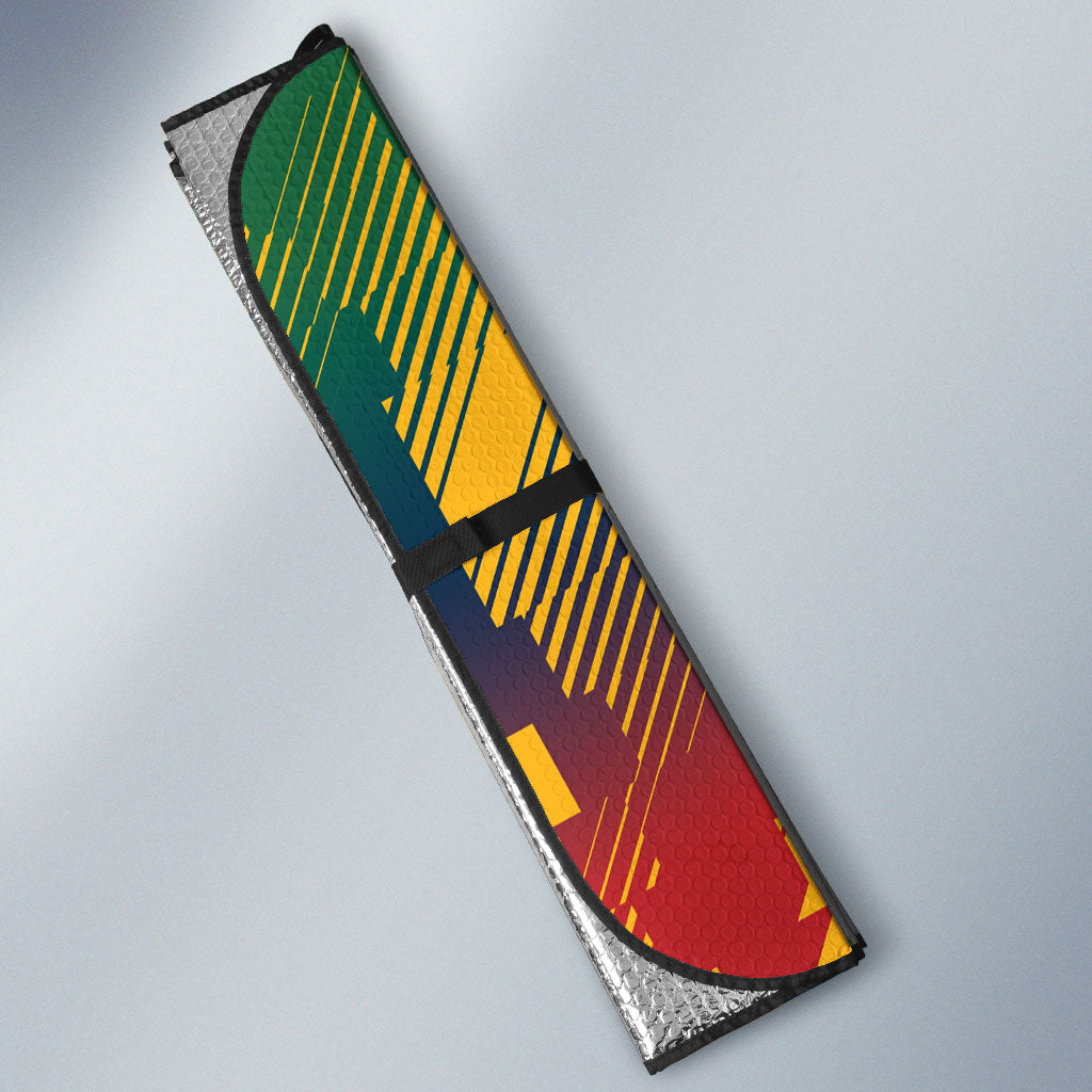 Personalized South Africa Football Auto Sun Shade South African Flag Inspiration - Soccer Graphic Bold Color Blocks