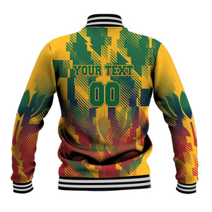Personalized South Africa Football Baseball Jacket South African Flag Inspiration - Soccer Graphic Bold Color Blocks
