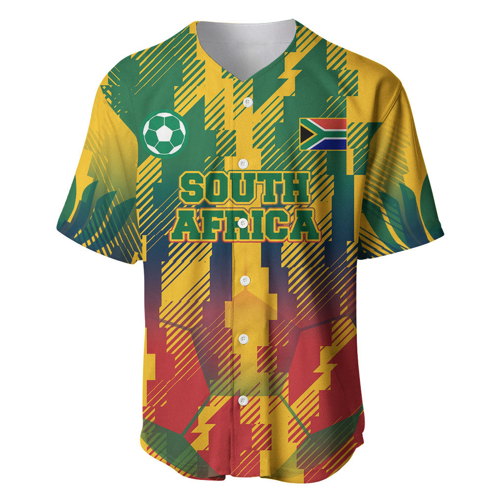Personalized South Africa Football Baseball Jersey South African Flag Inspiration - Soccer Graphic Bold Color Blocks