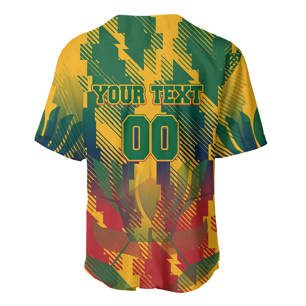 Personalized South Africa Football Baseball Jersey South African Flag Inspiration - Soccer Graphic Bold Color Blocks