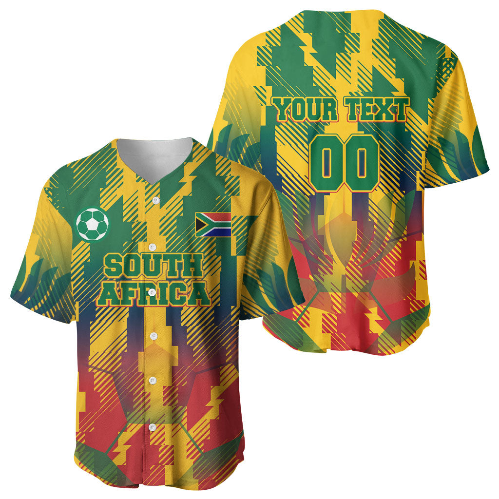 Personalized South Africa Football Baseball Jersey South African Flag Inspiration - Soccer Graphic Bold Color Blocks