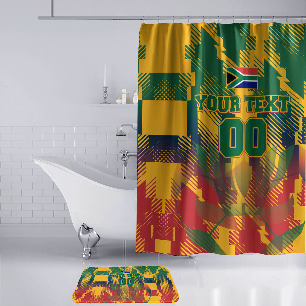 Personalized South Africa Football Bathroom Set South African Flag Inspiration - Soccer Graphic Bold Color Blocks