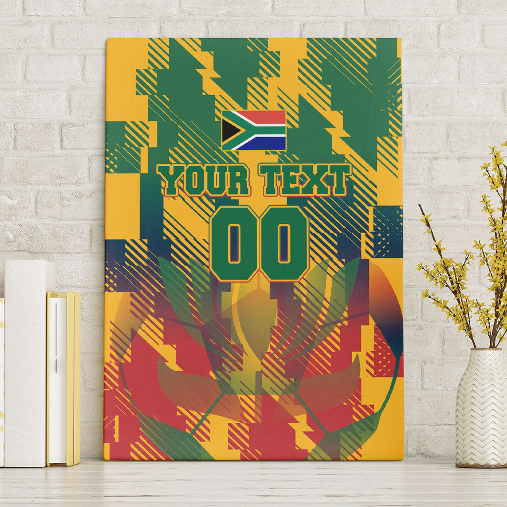Personalized South Africa Football Canvas Wall Art South African Flag Inspiration - Soccer Graphic Bold Color Blocks