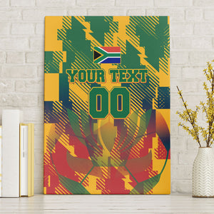 Personalized South Africa Football Canvas Wall Art South African Flag Inspiration - Soccer Graphic Bold Color Blocks