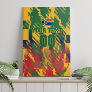 Personalized South Africa Football Canvas Wall Art South African Flag Inspiration - Soccer Graphic Bold Color Blocks