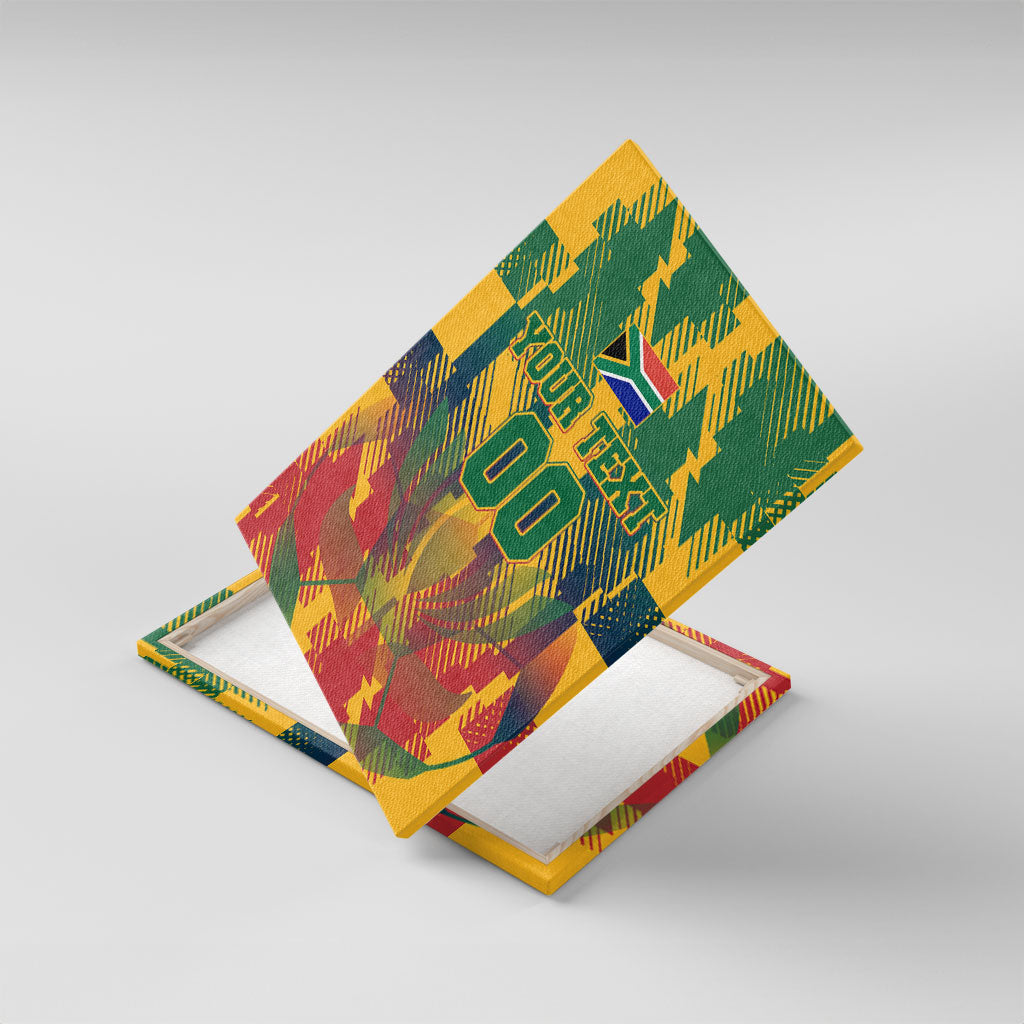 Personalized South Africa Football Canvas Wall Art South African Flag Inspiration - Soccer Graphic Bold Color Blocks