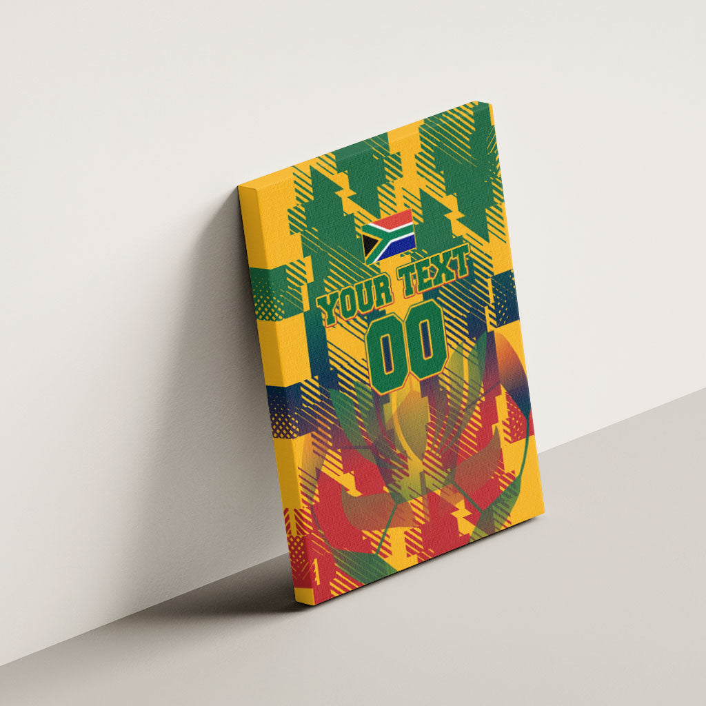 Personalized South Africa Football Canvas Wall Art South African Flag Inspiration - Soccer Graphic Bold Color Blocks