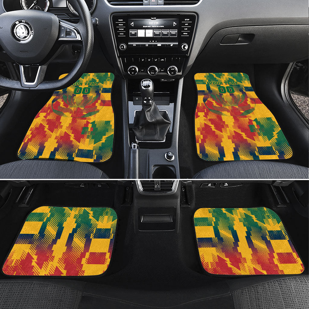 Personalized South Africa Football Car Mats South African Flag Inspiration - Soccer Graphic Bold Color Blocks