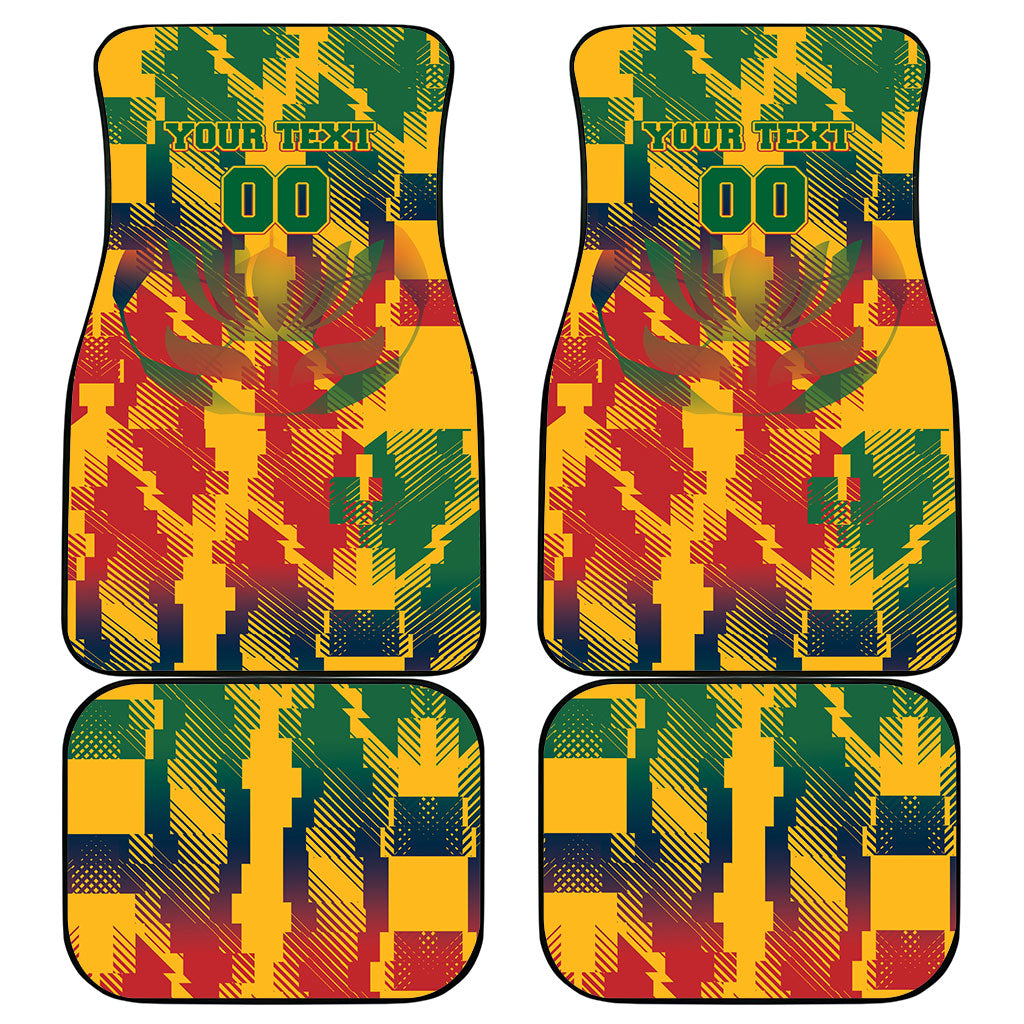 Personalized South Africa Football Car Mats South African Flag Inspiration - Soccer Graphic Bold Color Blocks
