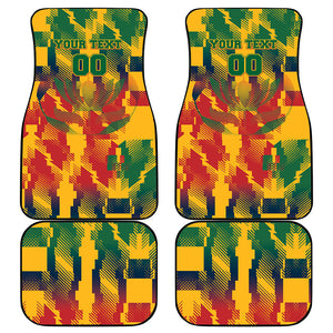 Personalized South Africa Football Car Mats South African Flag Inspiration - Soccer Graphic Bold Color Blocks