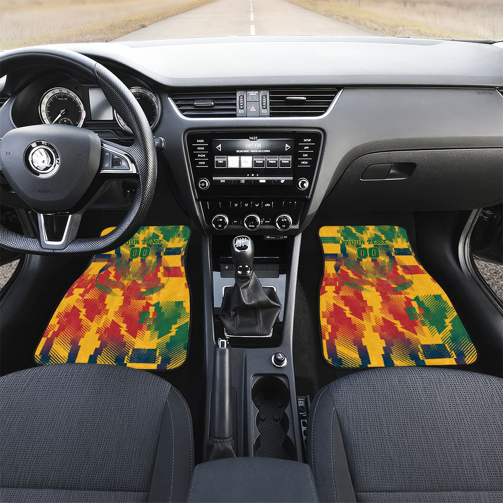 Personalized South Africa Football Car Mats South African Flag Inspiration - Soccer Graphic Bold Color Blocks