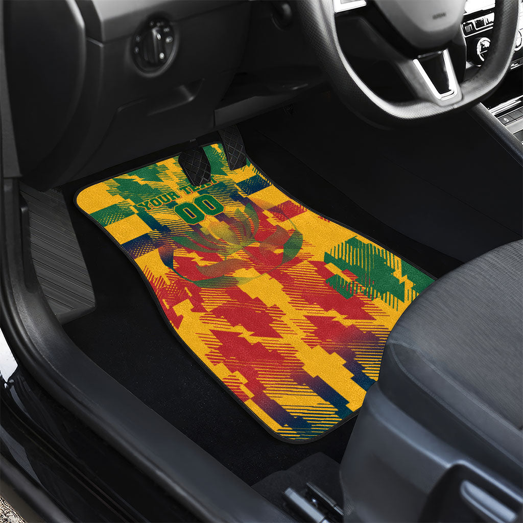 Personalized South Africa Football Car Mats South African Flag Inspiration - Soccer Graphic Bold Color Blocks