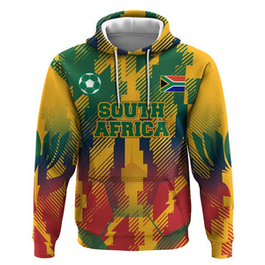 Personalized South Africa Football Hoodie South African Flag Inspiration - Soccer Graphic Bold Color Blocks