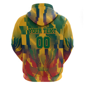 Personalized South Africa Football Hoodie South African Flag Inspiration - Soccer Graphic Bold Color Blocks